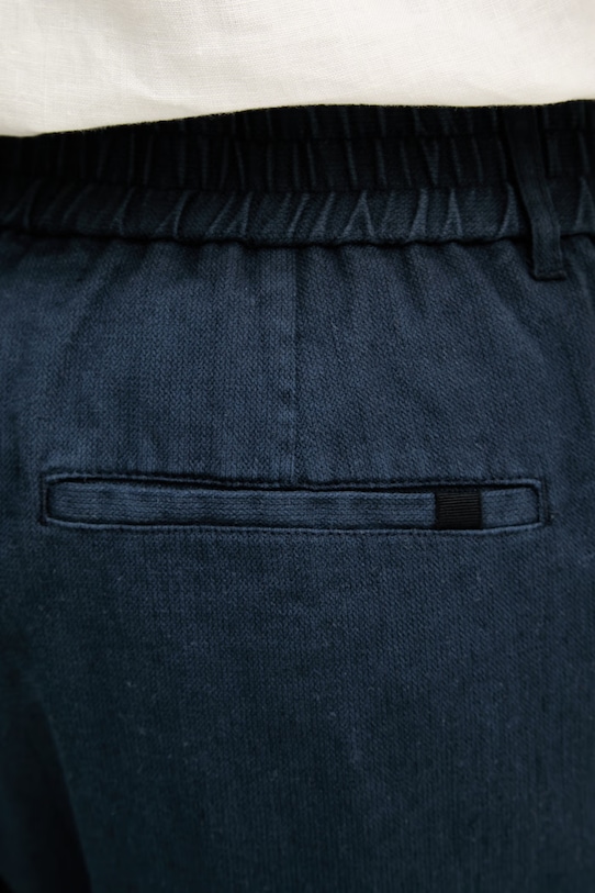 Mos Mosh Παντελόνι ανδρικό με λινό Baldo σκούρο μπλε 510150