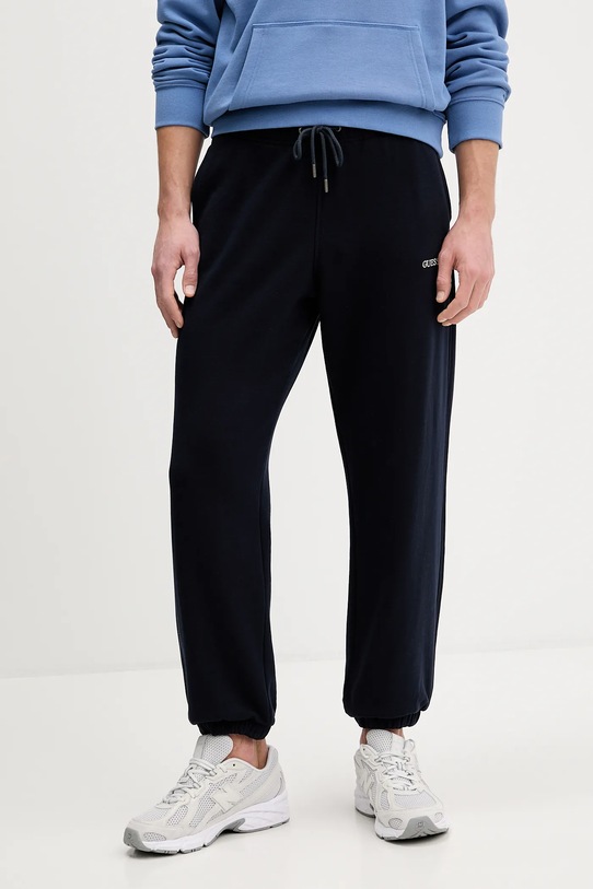 Guess Jeans spodnie dresowe bawełniane bawełna granatowy M6RB70.KCPR1