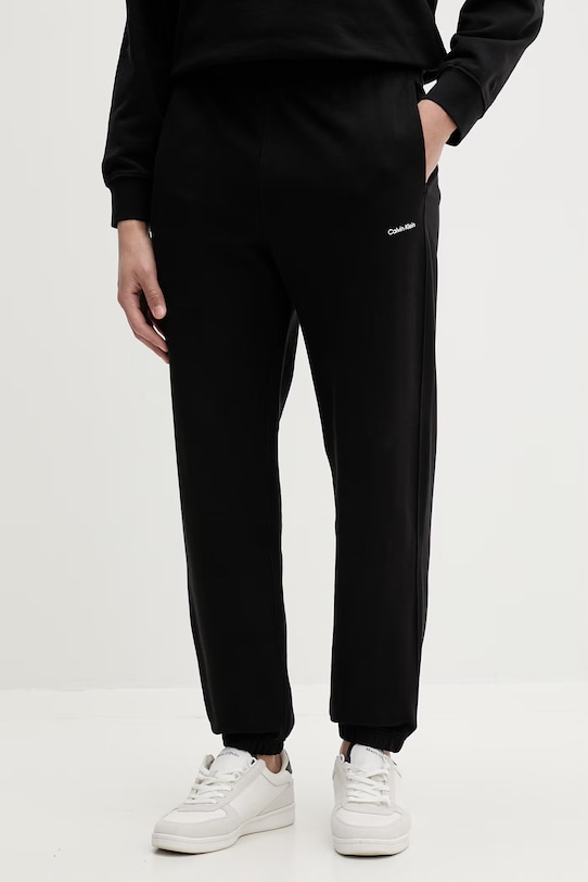 Calvin Klein pantaloni da tuta da uomo in cotone nero LV04LF247G