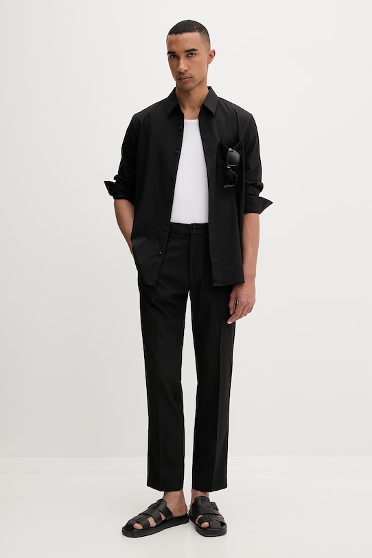 Calvin Klein панталон чино мъжки LV04LF609G черен SS26