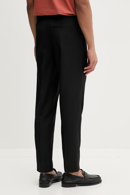 Ρούχα Calvin Klein Παντελόνι ανδρικό με μαλλί LV04LF623G μαύρο