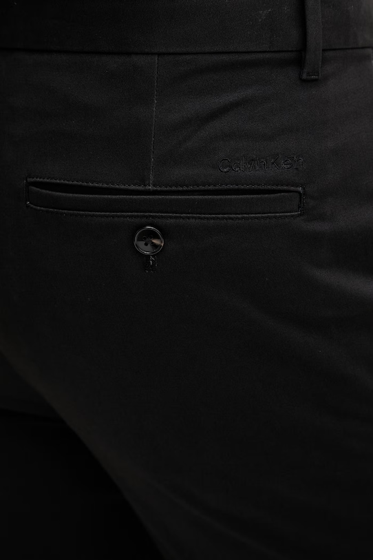 Calvin Klein Pantaloni straight da uomo con cotone nero LV04LF625G