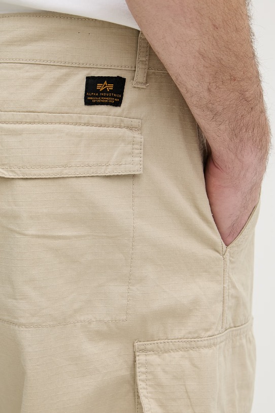 Alpha Industries spodnie cargo męskie bawełniane Ripstop Cargo Pant beżowy 258200
