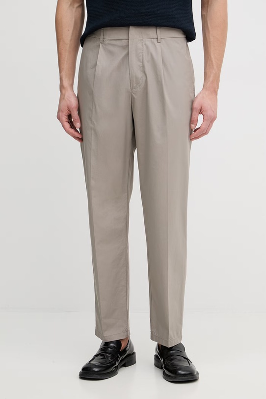 Emporio Armani spodnie chinos męskie bawełniane brązowy EM005898.AF25633