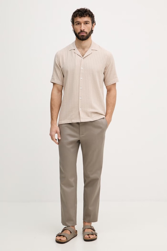 Emporio Armani regular nadrág férfi pamut elasztánnal EM003660.AF23585 bézs SS26