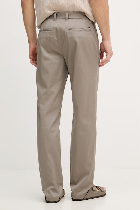 Ruházat Emporio Armani regular nadrág férfi pamut elasztánnal EM003660.AF23585 bézs