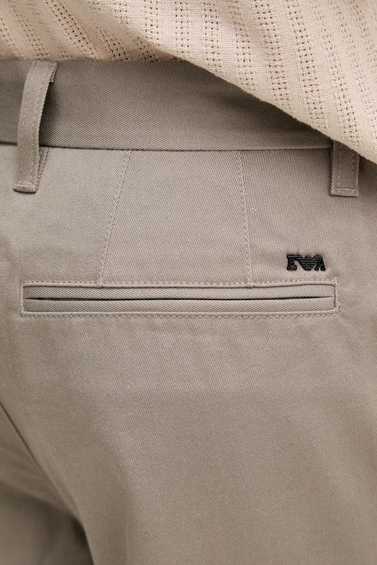 Emporio Armani regular nadrág férfi pamut elasztánnal bézs EM003660.AF23585