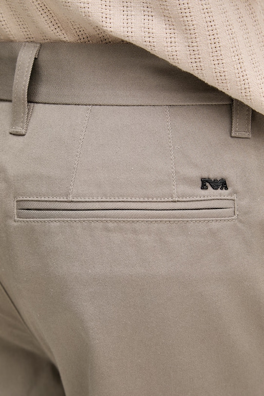 Emporio Armani regular nadrág férfi pamut elasztánnal bézs EM003660.AF23585