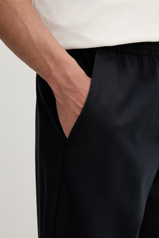 American Vintage spodnie męskie z dodatkiem lnu granatowy MAYA10B