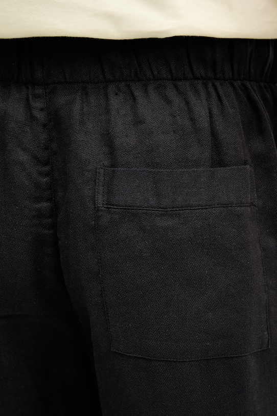 Frescobol Carioca spodnie męskie z lnem czarny 2768.02