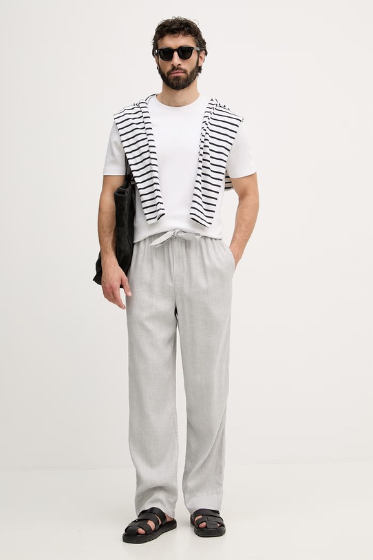 Frescobol Carioca брюки straight мужские со льном 2768.60 серый SS26