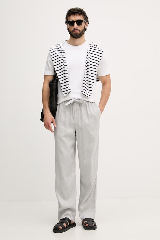 Frescobol Carioca брюки straight мужские со льном 2768.60 серый SS26