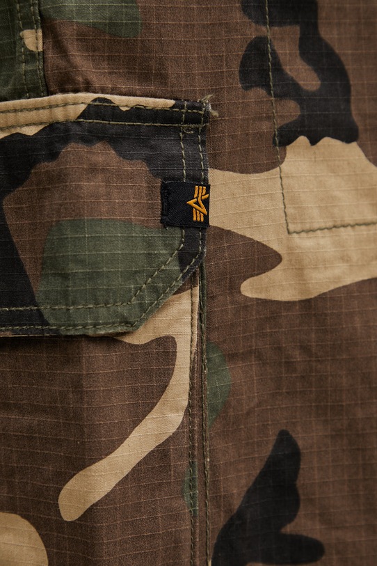 Alpha Industries Ripstop Patchwork spodnie cargo bawełniane męskie zielony 148203C