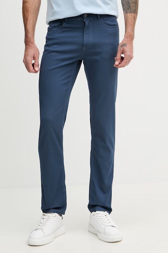 Trussardi spodnie męskie bawełniane z elastanem granatowy P704H704865N