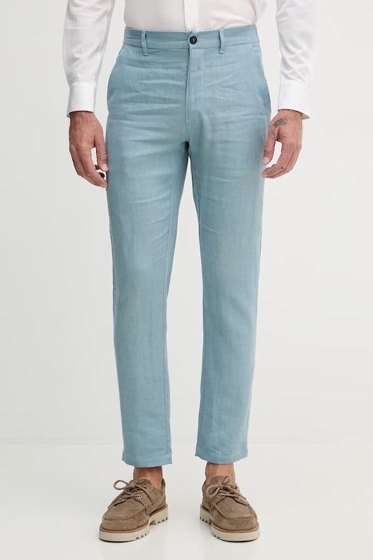 Trussardi παντελόνι ανδρικό λινό μπλε P719M000113N