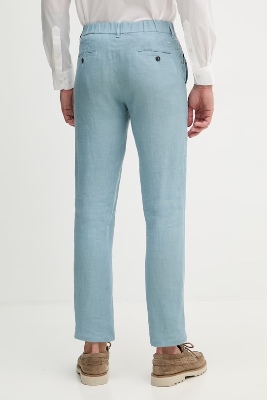 Ρούχα Trussardi παντελόνι ανδρικό λινό P719M000113N μπλε