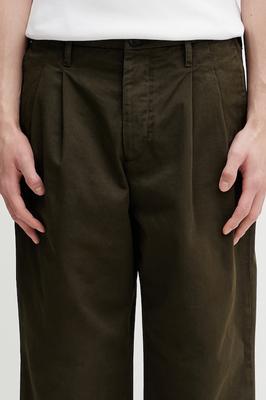 C.P. Company spodnie bawełniane zielony 20CMPA136A110458G