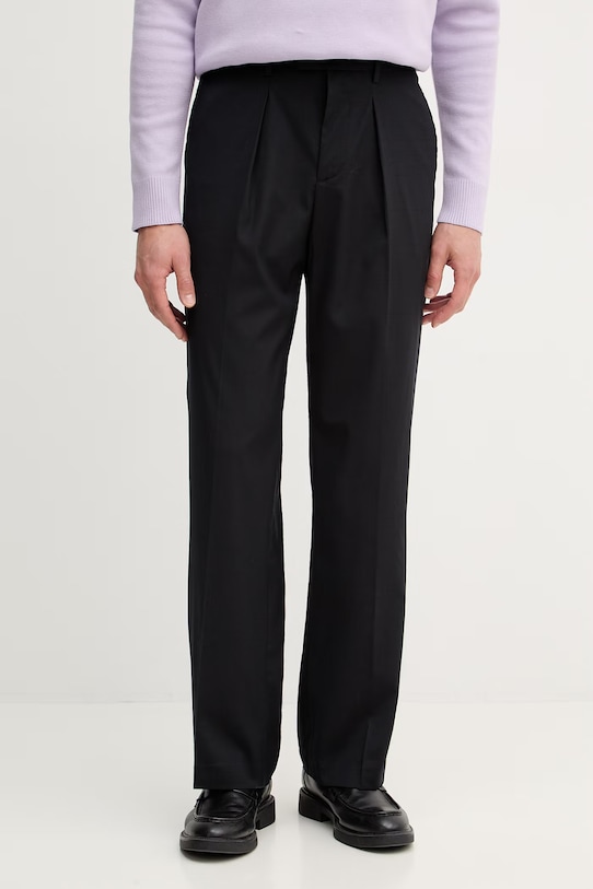 Sisley spodnie z elastanem czarny 42K3SF05U