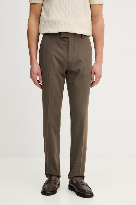 Sisley spodnie z elastanem brązowy 48VESF05T