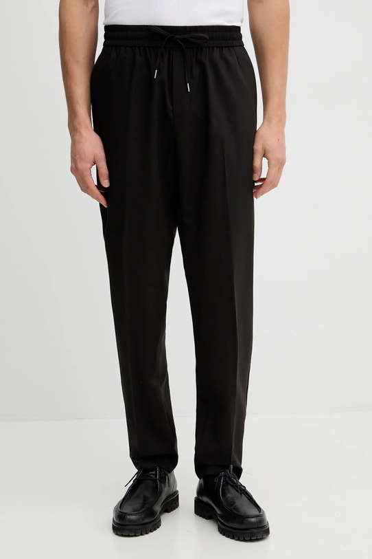 Sisley spodnie z domieszką wełny z elastanem czarny 49B3SF05S