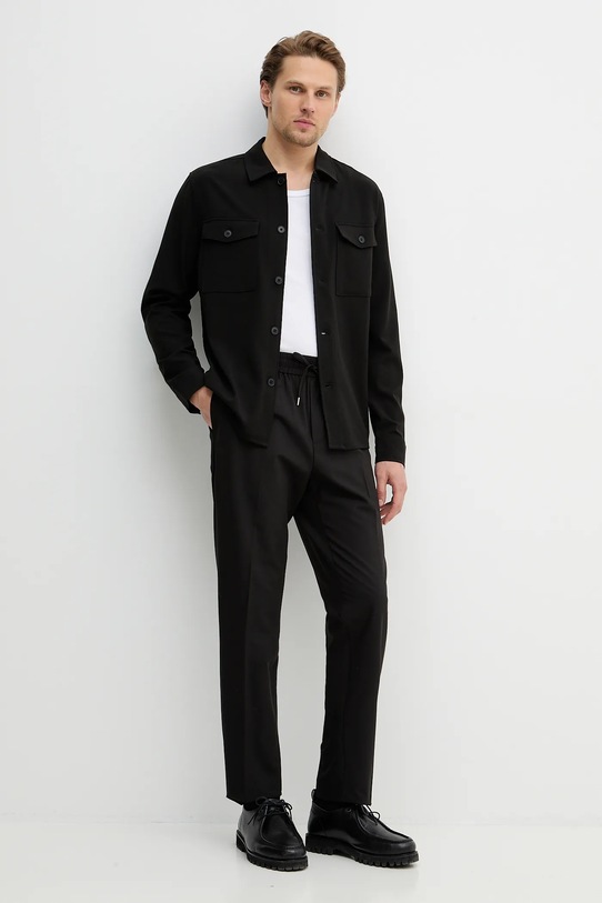 Sisley spodnie z domieszką wełny 49B3SF05S czarny SS26