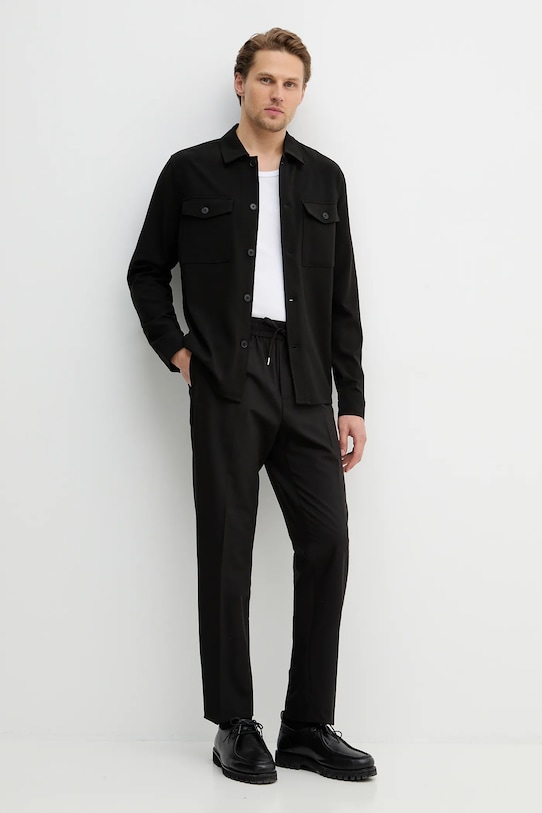 Sisley spodnie z domieszką wełny 49B3SF05S czarny SS26