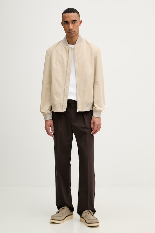 Sisley spodnie garniturowe męskie z dodatkiem wełny 49B3SF05Y brązowy SS26