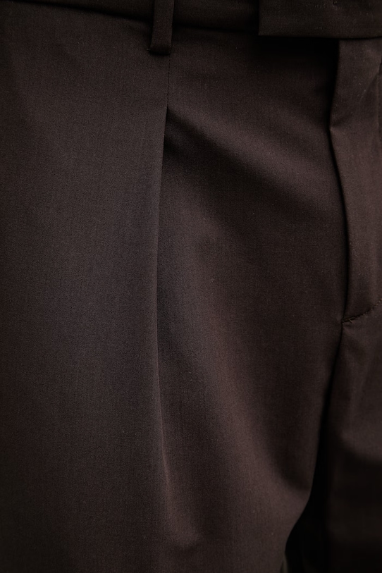 Sisley spodnie garniturowe męskie z dodatkiem wełny brązowy 49B3SF05Y