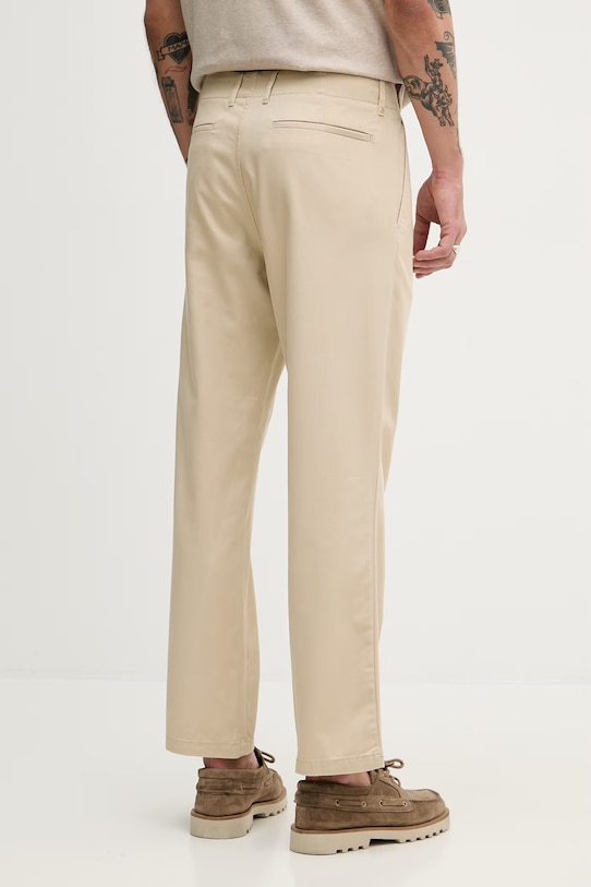 Odzież Sisley spodnie regularne męskie z bawełną 4QUUSF05W beżowy