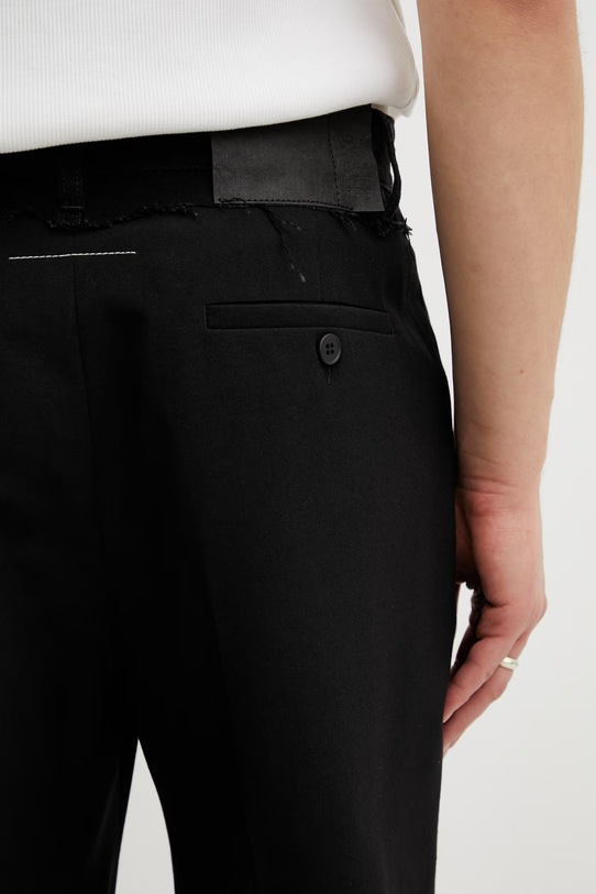 MM6 Maison Margiela spodnie z dodatkiem wełny męskie czarny SH0KA0062.MTN133.961