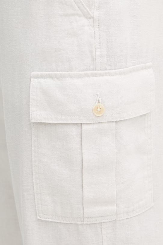 Calvin Klein Jeans Pantaloni cargo da uomo con lino beige LV04RF611G