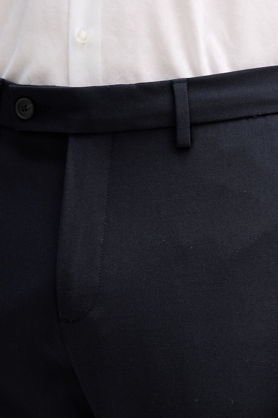 United Colors of Benetton spodnie garniturowe męskie z wiskozą granatowy 43N4UF060