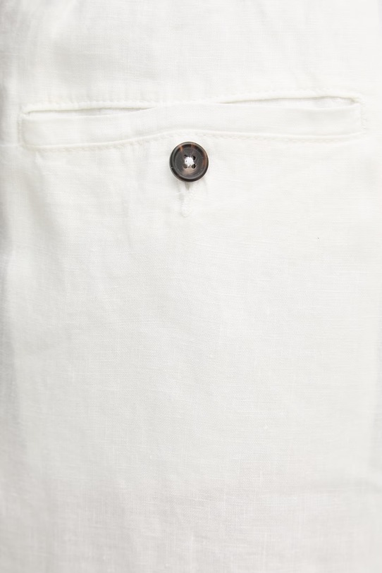 United Colors of Benetton kalhoty pánské lněné bílá 4AGHUF00M.