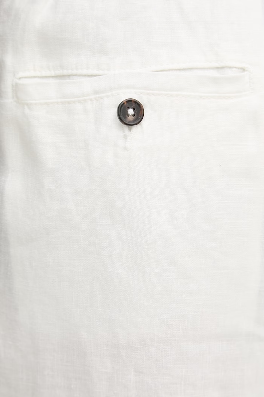 United Colors of Benetton kalhoty pánské lněné bílá 4AGHUF00M.