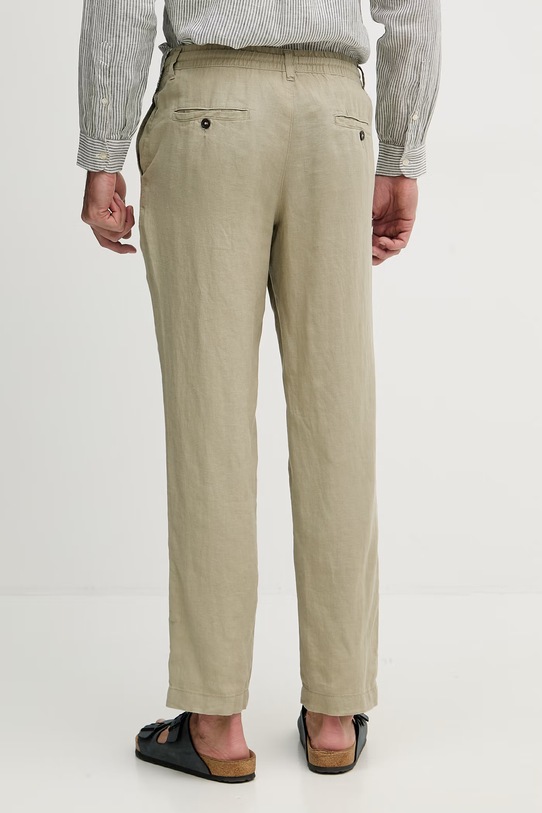 Одяг United Colors of Benetton штани чоловічі лляні 4AGHUF00M. зелений