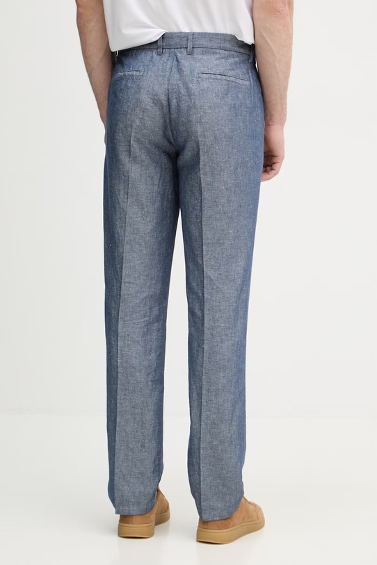 Oblačila United Colors of Benetton hlače moške z dodatkom lanu 4YQSUF03X modra