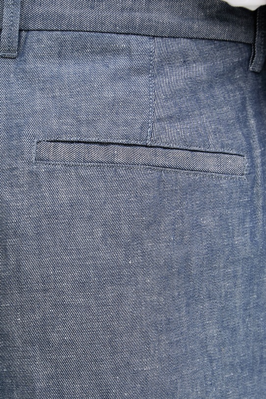 United Colors of Benetton hlače moške z dodatkom lanu modra 4YQSUF03X