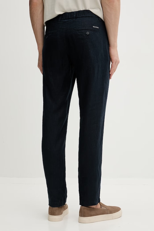 Oblečenie Marc O'Polo Nohavice chinos pánske ľanové 5000012834 tmavomodrá