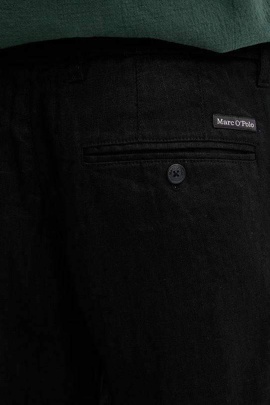 Marc O'Polo spodnie chinos męskie lniane czarny 5000012834