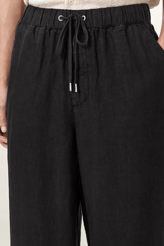 AllSaints spodnie męskie lniane SHARP czarny M023TE