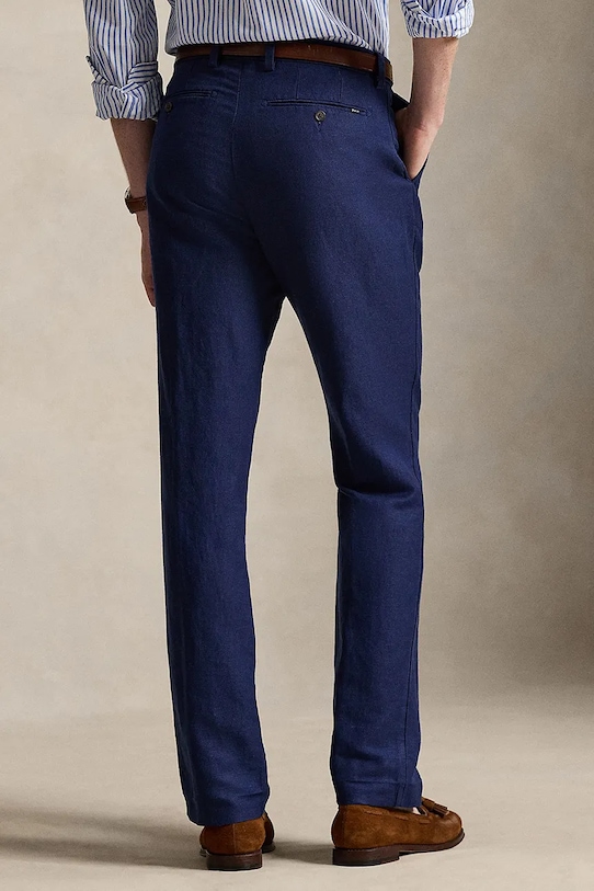 Polo Ralph Lauren spodnie z dodatkiem lnu 710A13266 granatowy SS26