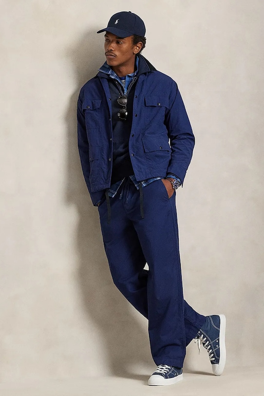 Odzież Polo Ralph Lauren spodnie bawełniane 710P03052 granatowy