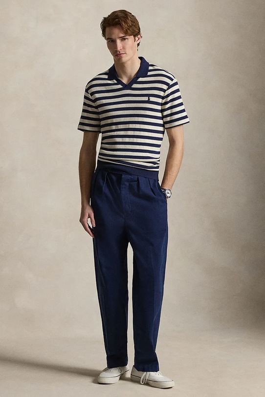 Odzież Polo Ralph Lauren spodnie bawełniane 710B20873 granatowy