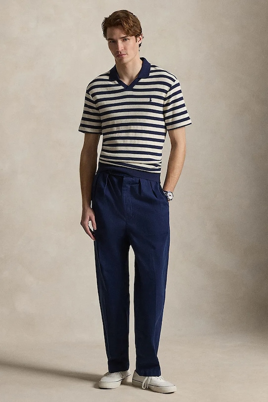 Odzież Polo Ralph Lauren spodnie bawełniane 710B20873 granatowy