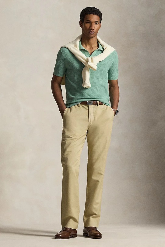 Одежда Polo Ralph Lauren брюки для мужчин из льна 710A13235 коричневый