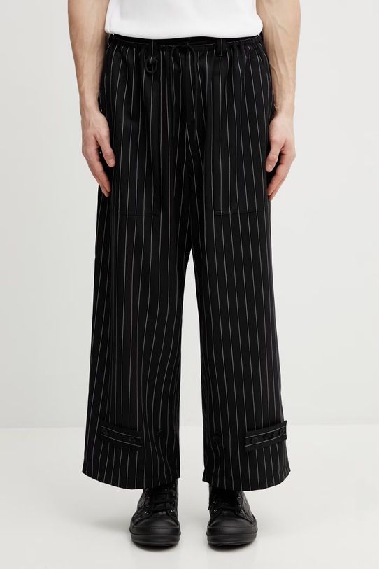 Y-3 spodnie z dodatkiem wełny PS RF WL PNT prosty czarny KR3003