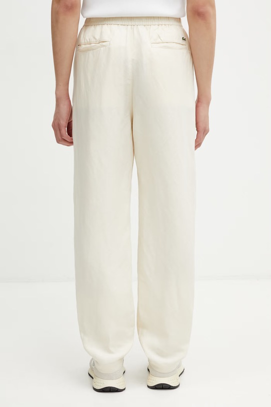 Oblečenie Nohavice s prímesou ľanu Lacoste HH1972 béžová