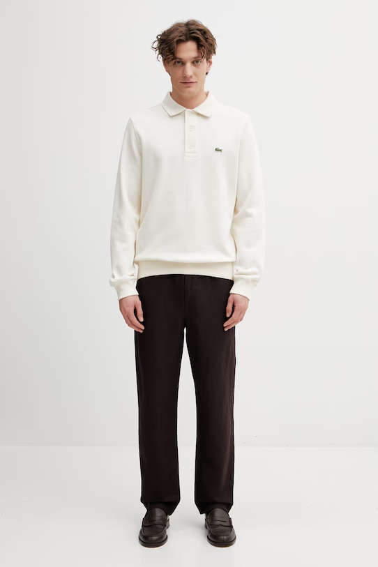 Lacoste spodnie z dodatkiem lnu HH1972 brązowy