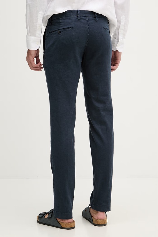 Oblečenie Karl Lagerfeld Nohavice regular pánske s prímesou ľanu 562819.265350 tmavomodrá