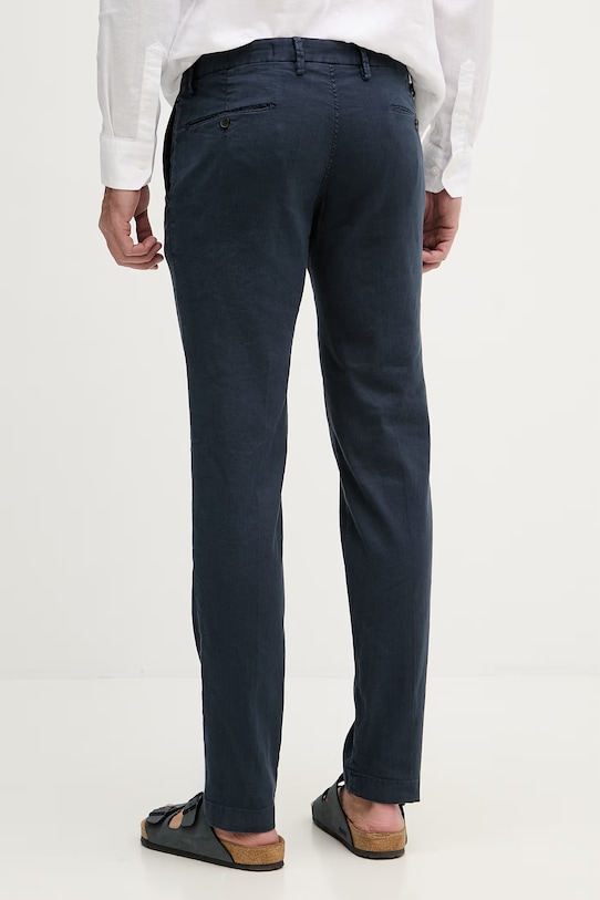 Oblečenie Karl Lagerfeld Nohavice regular pánske s prímesou ľanu 562819.265350 tmavomodrá